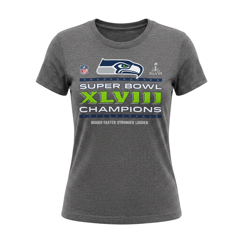 NFL Pro Line Seattle Seahawks Super Bowl XLVIII Champions Women's S Gray T-Shirt
